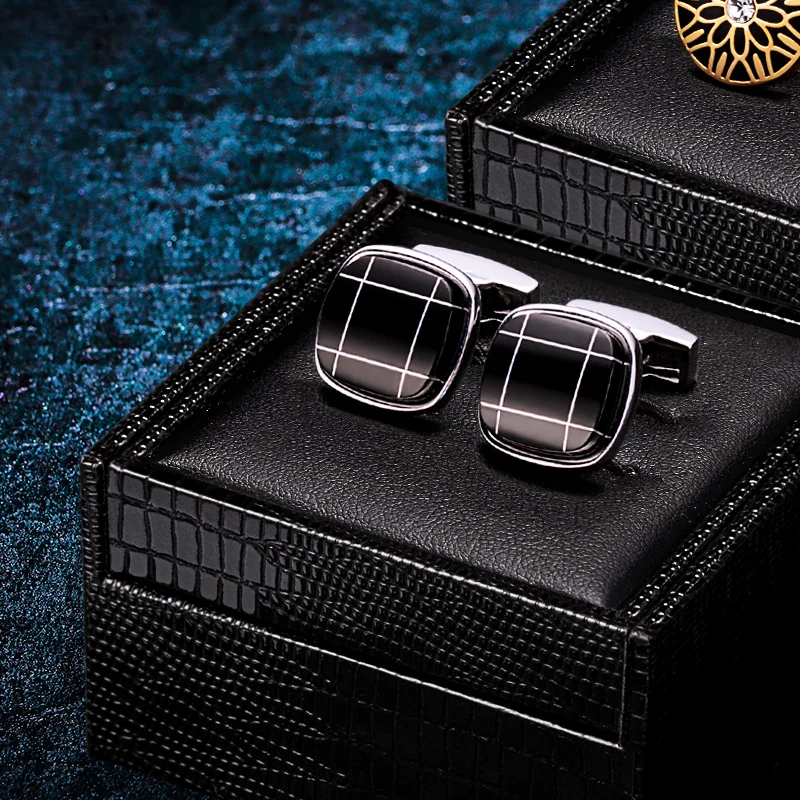 

KFLK Jewelry shirt cufflink for mens Brand Black cuff link Wholesale bouton Gift High Quality Luxury Wedding Male guests