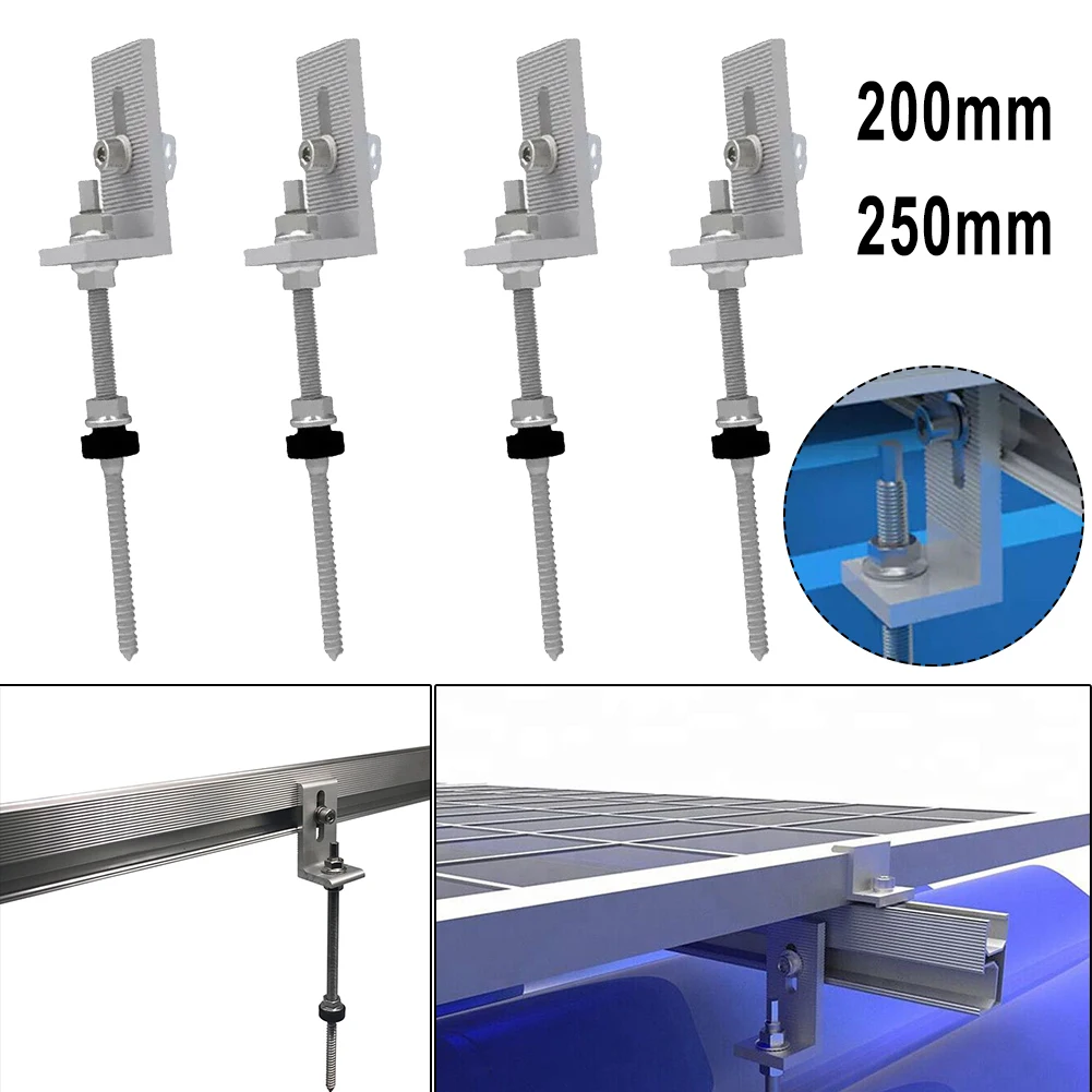 Brackets Pole Screws for sliver Screw Trapezoidal Sheet Metal +stainless Steel 200/250mm 4 Sets for aluminium Alloy