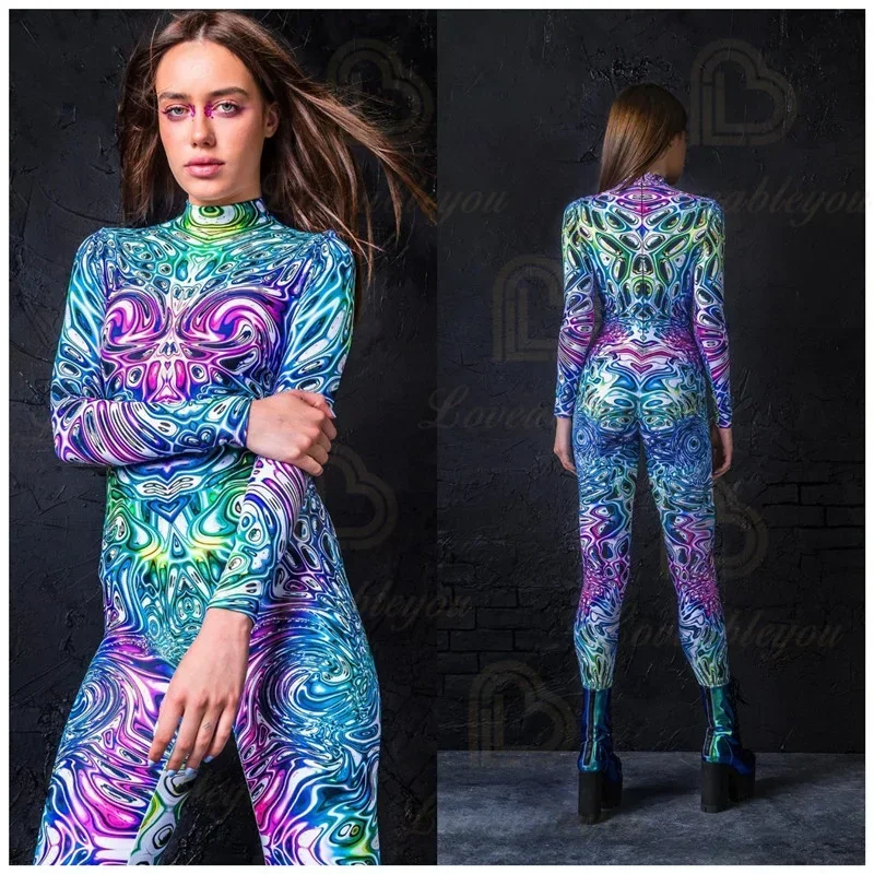 Cosxie Sexy Women/Lady/Girls/Female Totally Suit Spandex Jump Suit Color Element Blue Muscle Super Hero Zentai Catsuit Cosplay C