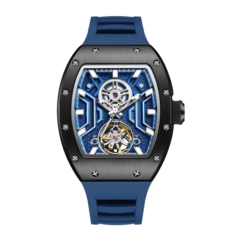 JC-9-190G-28 TR Stainless Steel Case Dial Automatic Watch 30M Waterproof Luminous Silicone Strap Mechanical Watch Daniel Gorman
