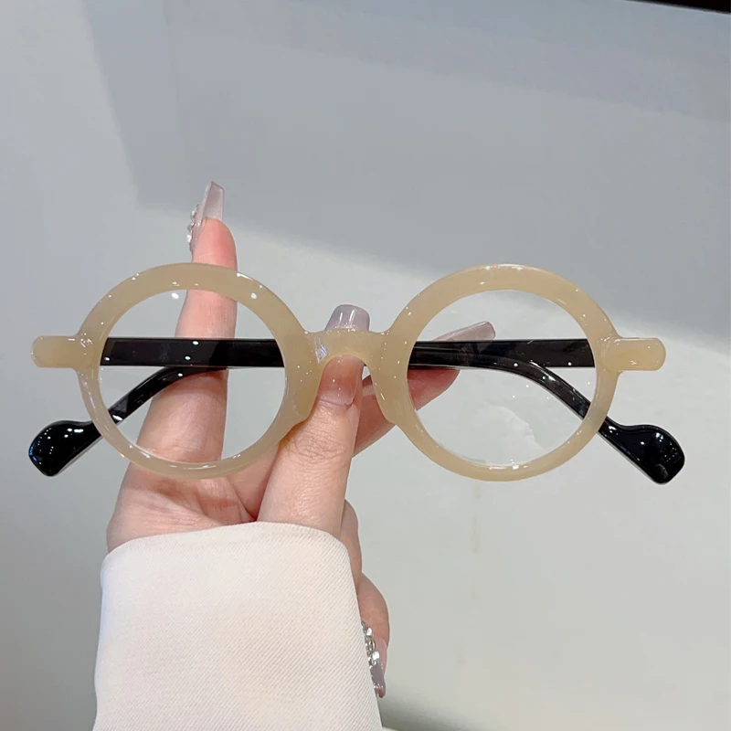 KAMMPT خمر نظارات دائرية الرجال 2025 موضة جديدة الضوء الأزرق حجب الإطارات البصرية النساء العصرية العلامة التجارية تصميم ديكور النظارات #4