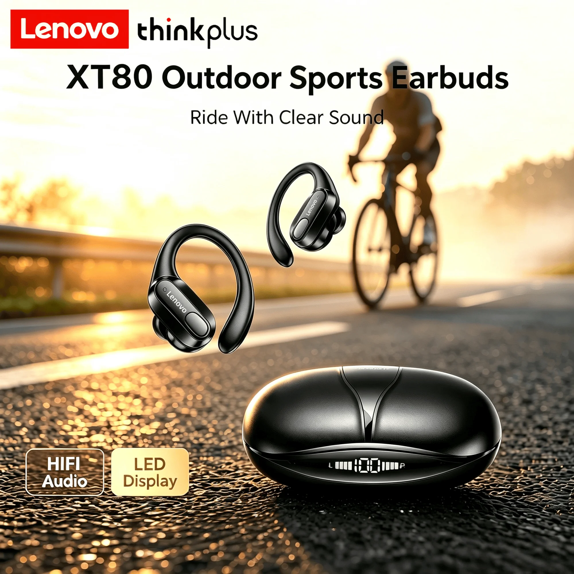 Original Lenovo XT80 Sports Wireless Earphones with Mics, LED Power Display,Hifi Stereo Sound Bluetooth 5.3 TWS HeadphHeadphones image 6