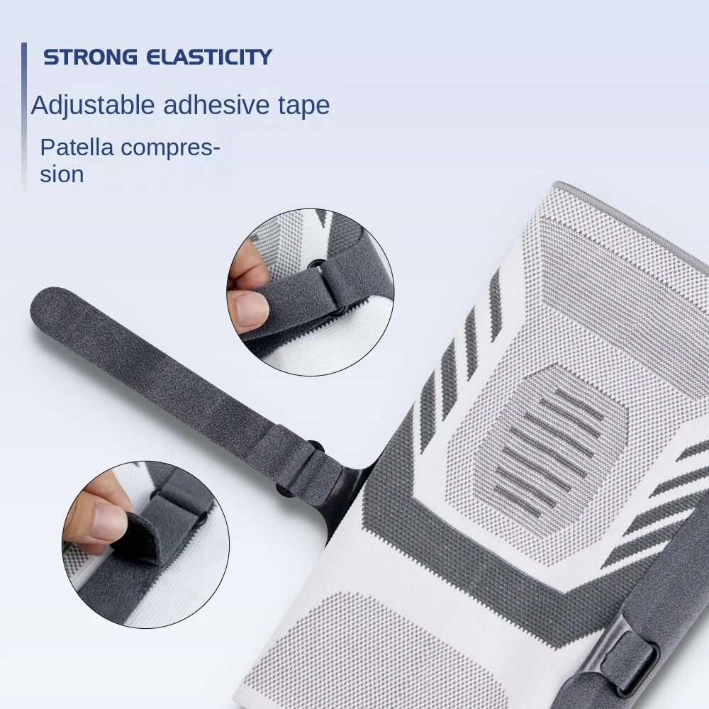 1 Stück Knie-Kompressionsbandage mit Seitenstabilisatoren & Kniescheibengurt, Metallstützbandage für Arthritis, Laufen, Fitness, Damen und Herren – Detail 6