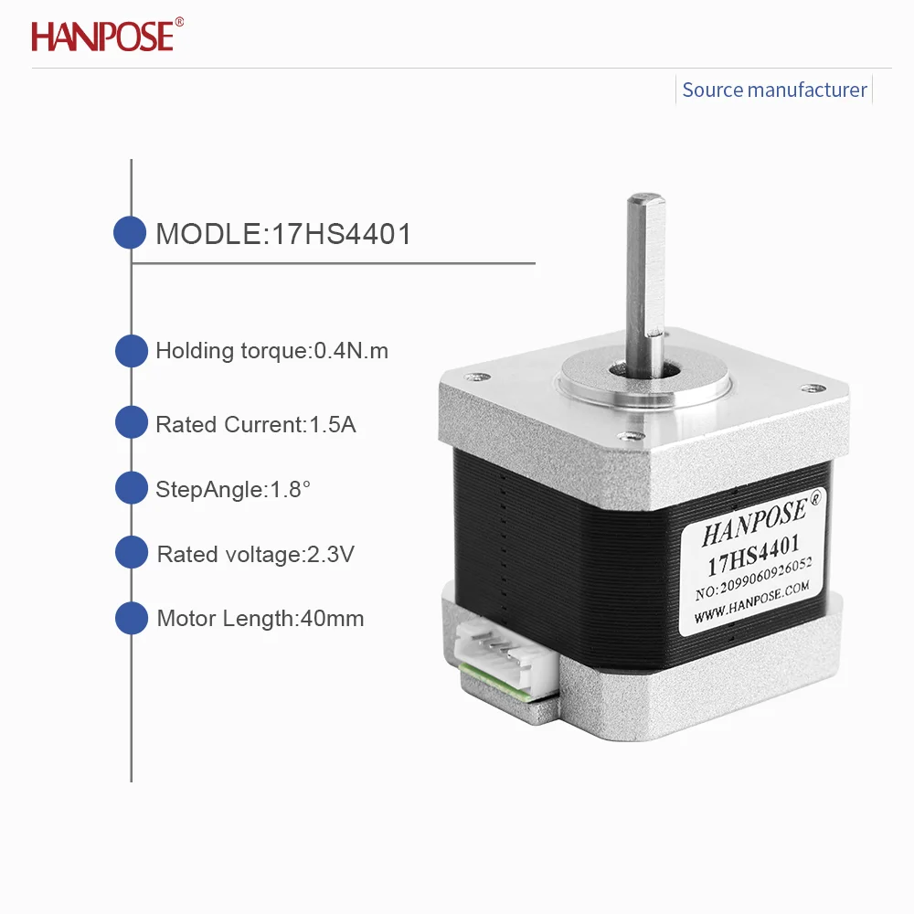 NEMA17 17HS4401 stepper motor 2.3V 1.5A two-phase four wire 3D printing accessories motor manufacturer direct sales NEMA17