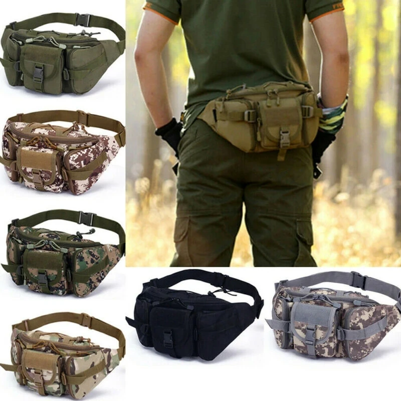 Multifunctional Mountain Camouflage Waist Bag Men's Tactical Outdoor Hiking Chest Bag Waterproof Nylon Phone Bag Military Bag