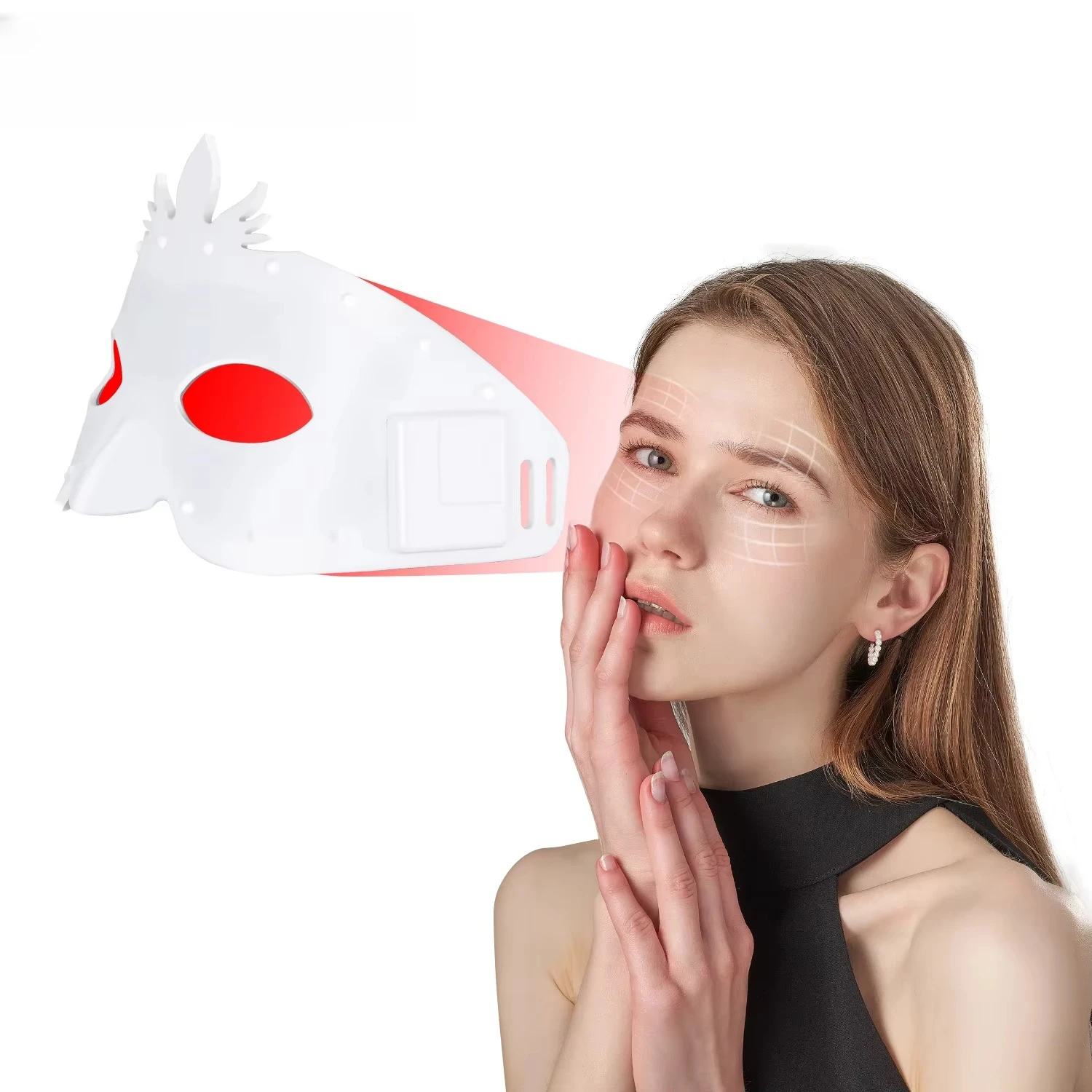 アイデアセラピー レッドライトセラピーマスク スキンケア美容 LEDフェイシャルアイマスク 赤外線ライト サロン機器 スキンケア用