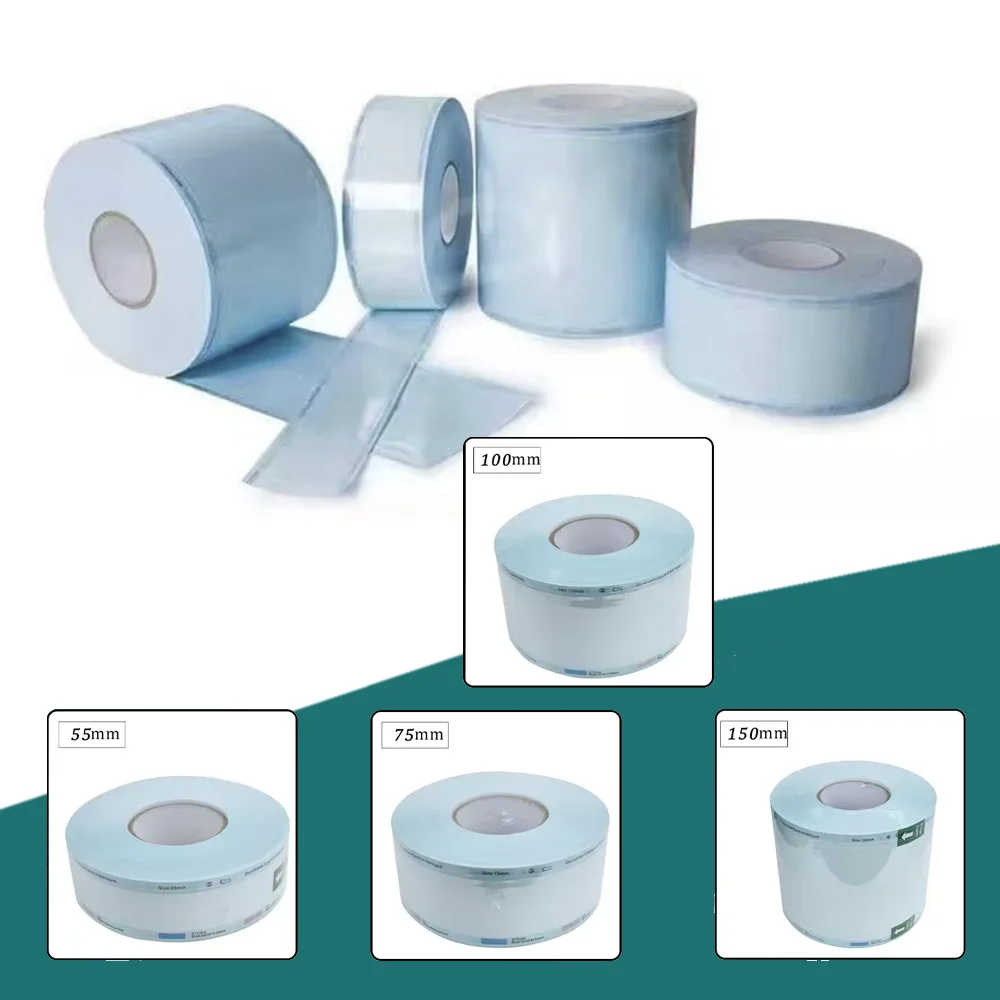 Premium 200m Autoclave Sterilization Pouch Roll Self Sealing Bags 55 to 150mm Width for Dental Instruments