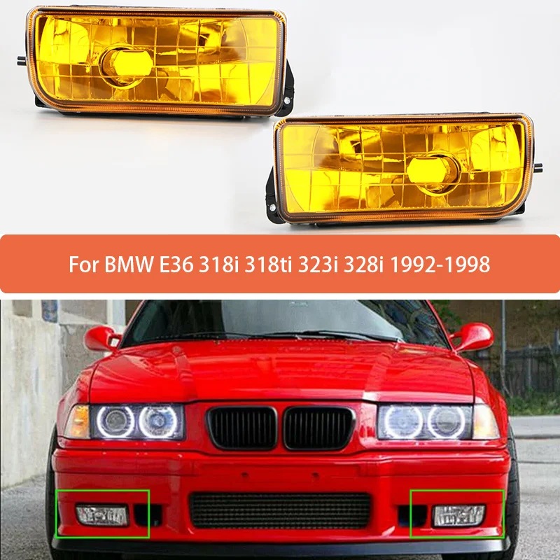 

2pcs Front Bumper Fog Lamp Without Bulb For BMW E36 318i 318ti 323i 328i 1992-1998 Fog Lights Assembly 63178357389 53178357390