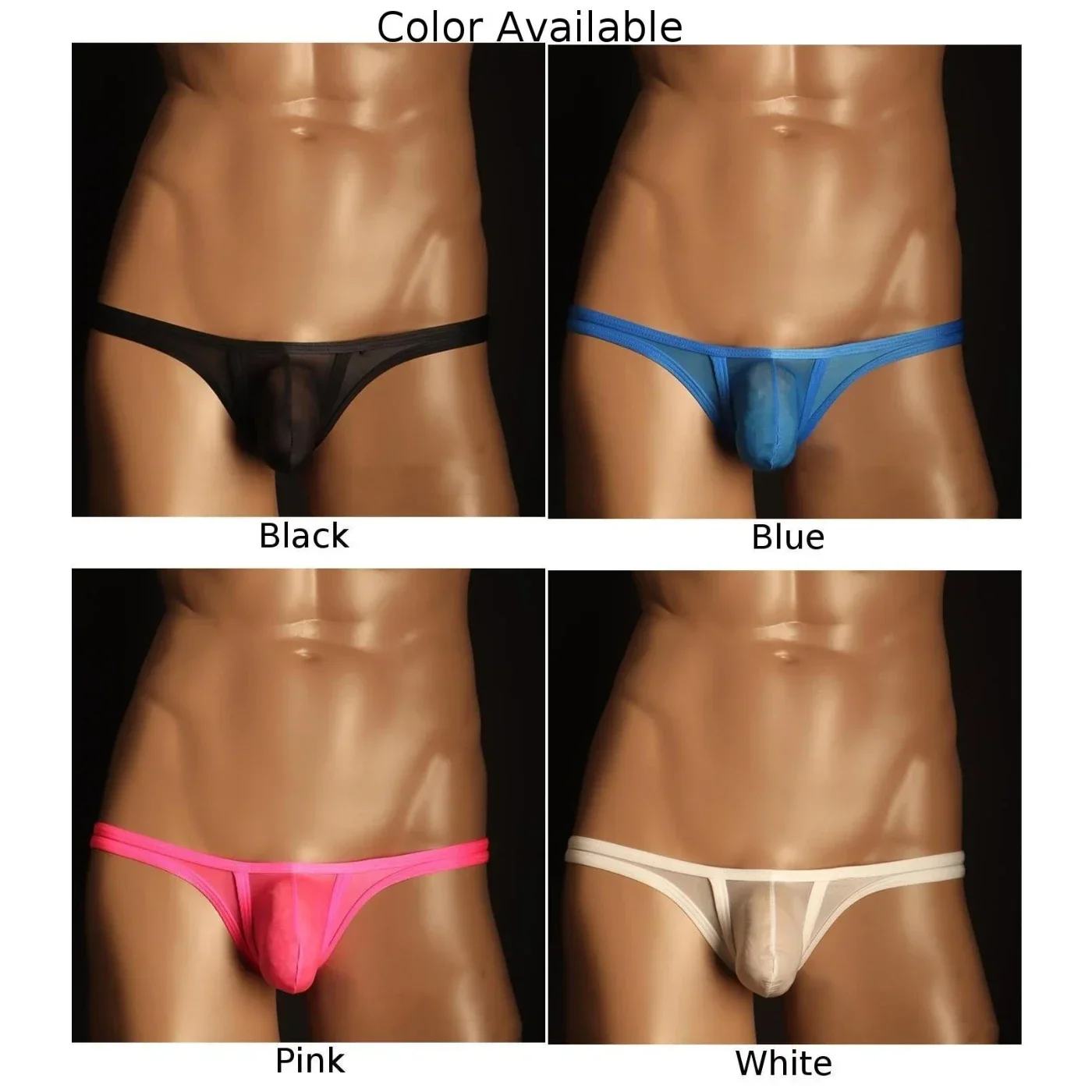 Men Sexy Briefs Stretch Underwear Gays Sissy Bulge Pouch Pantie Low Rise Sheer Lingerie Breathable Quick Dry Erotic Hombre Thong