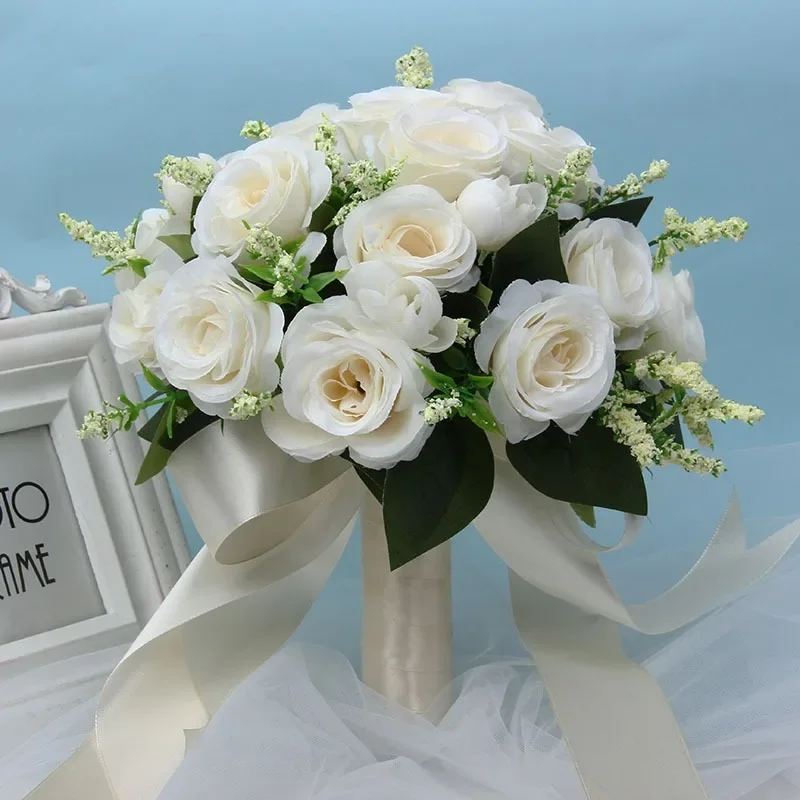 Bouquet bride Korean wedding wedding certificate simulation bouquet Mori wedding dress photo