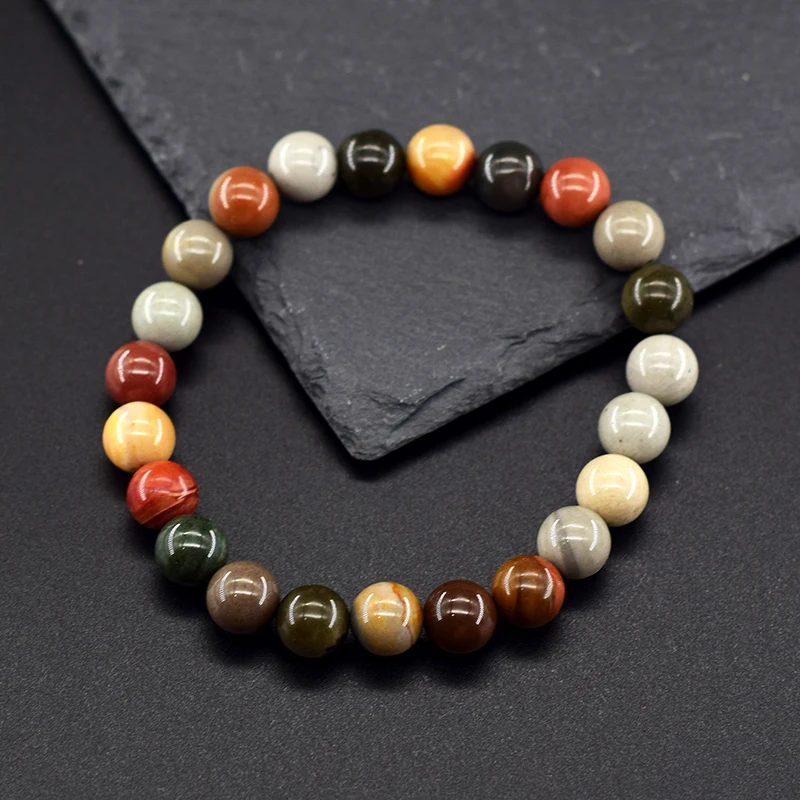 Original Reiki American Picture Bead Bracelet Men Women Natural Stone Blood Circulation Stimulate Enthusiasm Health Care Jewelry