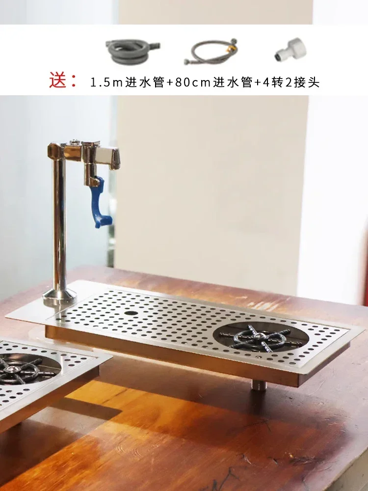 Multifunctional thickened integrated with faucet stainless steel high pressure cup washer kitchen bar milk tea shop