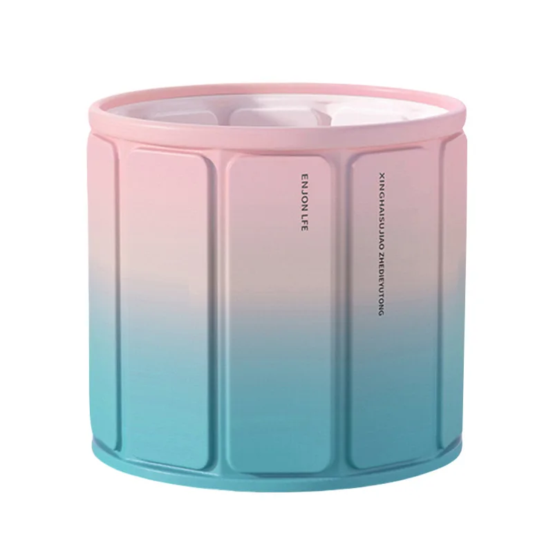 

Household bath folding tub thickened thermal insulation free installation adult large cotton anti-rollover blue-pink bath bucket