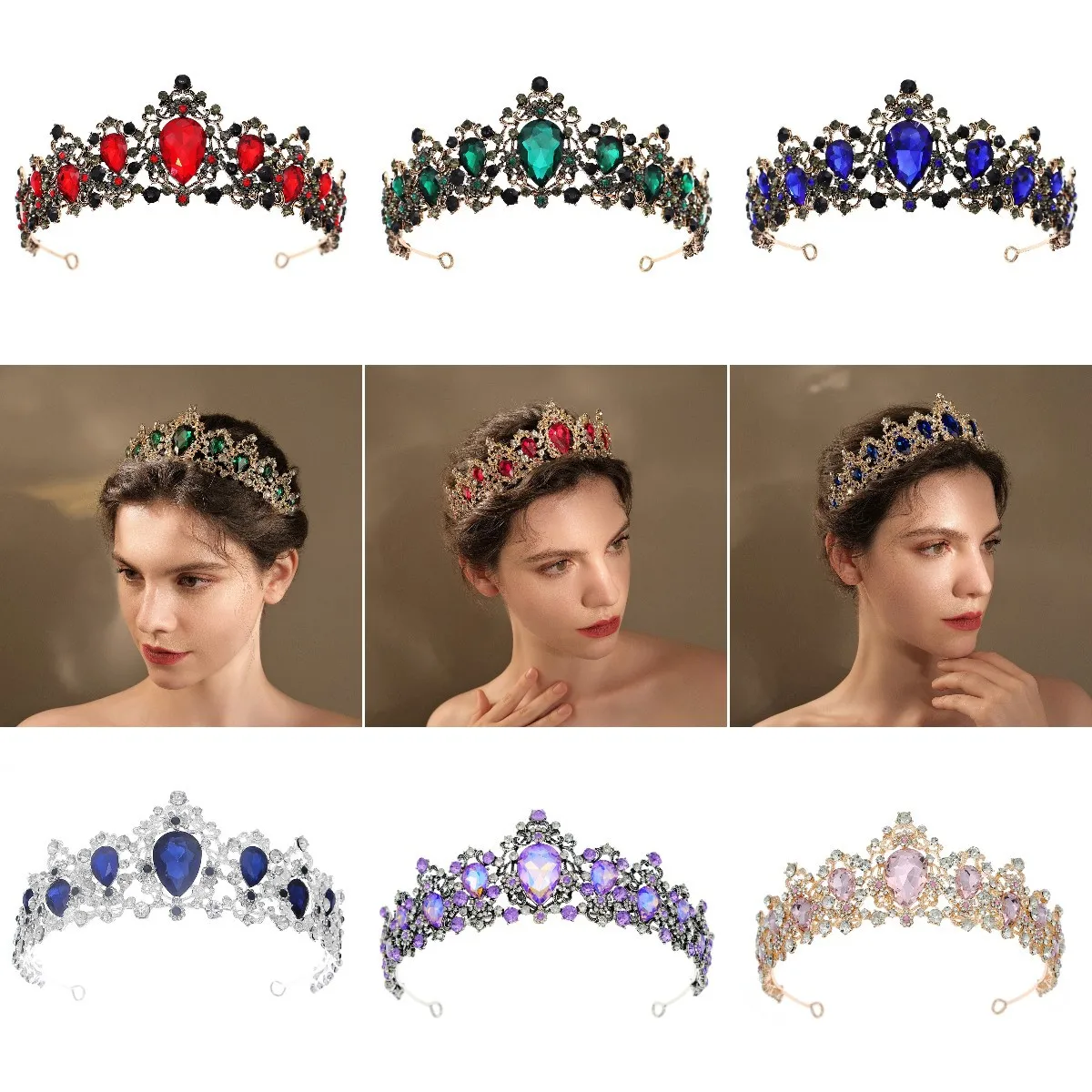 Bridal Crown Headwear Crystal Tiara For Women Wedding Crown Hair Dress Accessories Jewelry Baroque Vintage Princess Queen