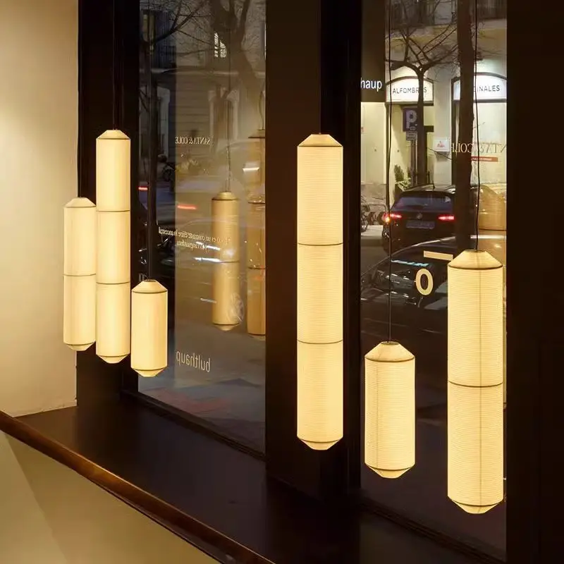 Horizontal Pendant lamp Japanese Design Akari Noguchi Yong Pendant light Living Room Bedroom vintage Wabi-sabi Chandelier