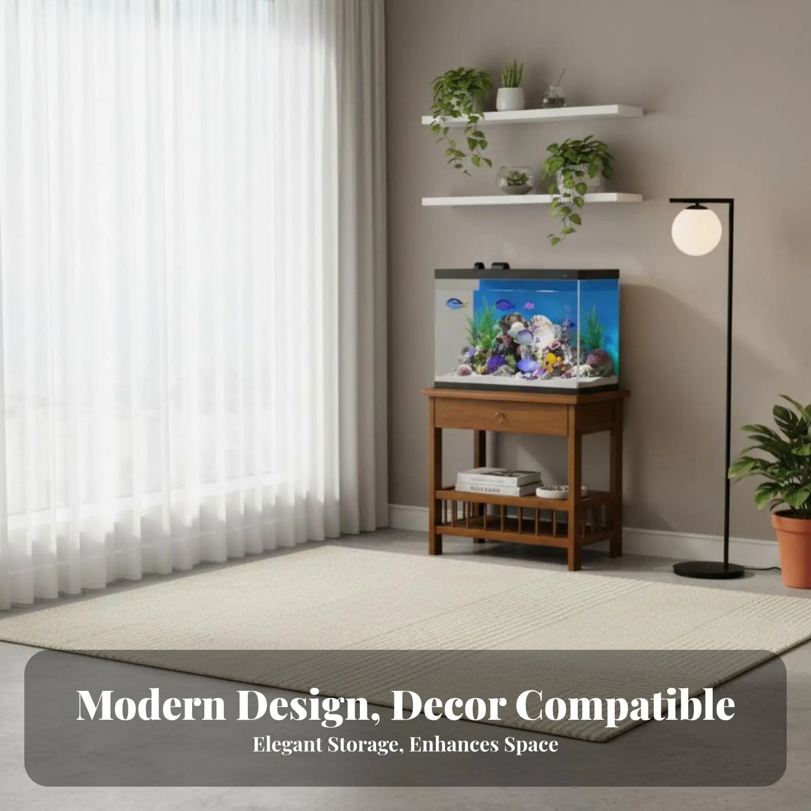 

Aquatic Display and Plant Stand twofoldPurpose Multi-Level Fish Enclosure and Plant Stand sturdyDuty Space-Saving