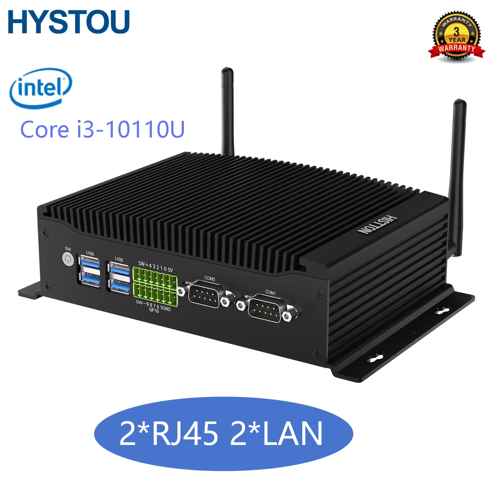 

Fanless PC Mini Industrial Computer Core i3-10110U
