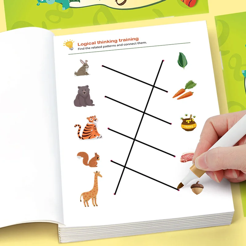 32 Page Logic Thinking Pattern Matching and Connecting Exercise Book, Cultivating Concentration, Enhancing Visual Cognition