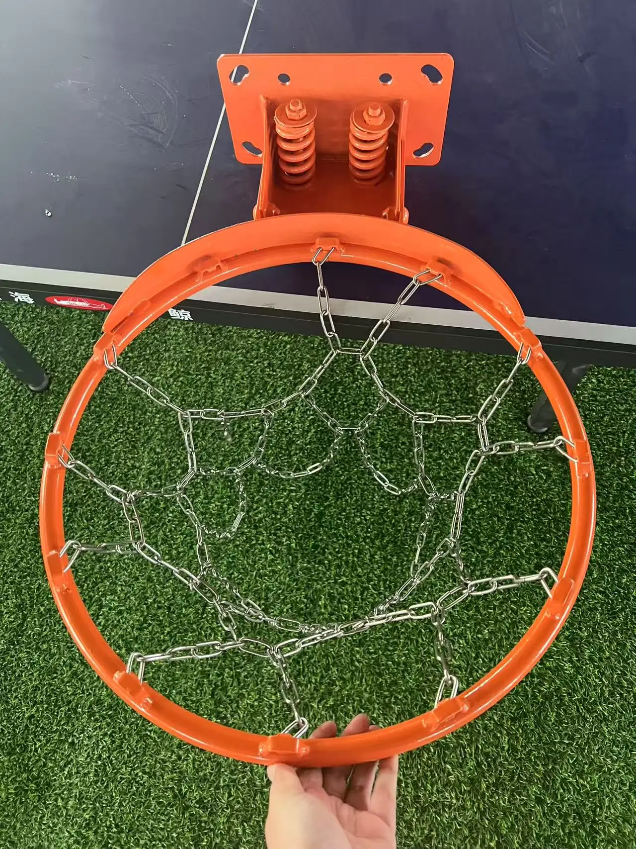 실내 및 실외용 스테인리스 스틸 직조 체인 중량급 표준 농구 네트