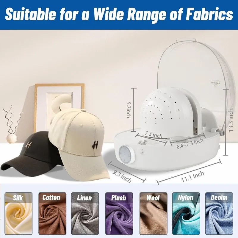 Automatic Cap Cleaner with steam and Dry, steam Cleaning&Ironing and Drying for Bucket Baseball Cap, hat Cleaner & Dryer