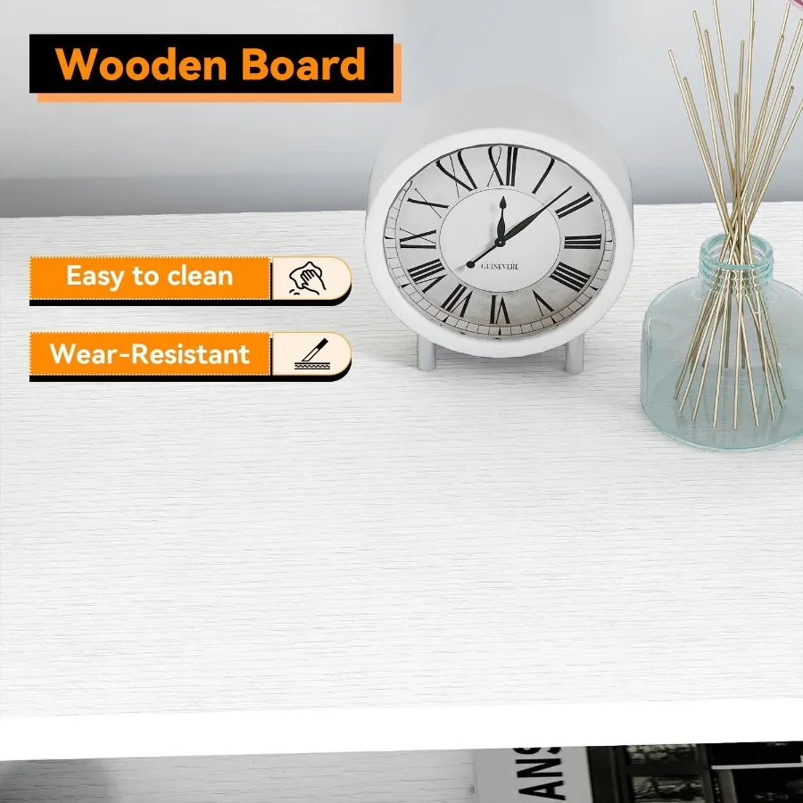 خزانة ملفات قابلة للسحب بثلاثة أدراج مع أرفف مفتوحة؛ يمكن استخدامها كرف طابعة مكتبي وتخزين تحت المكتب؛ أبيض. #6