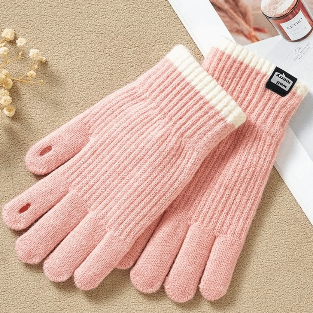 Gifts Warm Knitted Gloves Thumb Opening Cold Protection Touchscreen Gloves Women's Mittens Cold Weather Wear