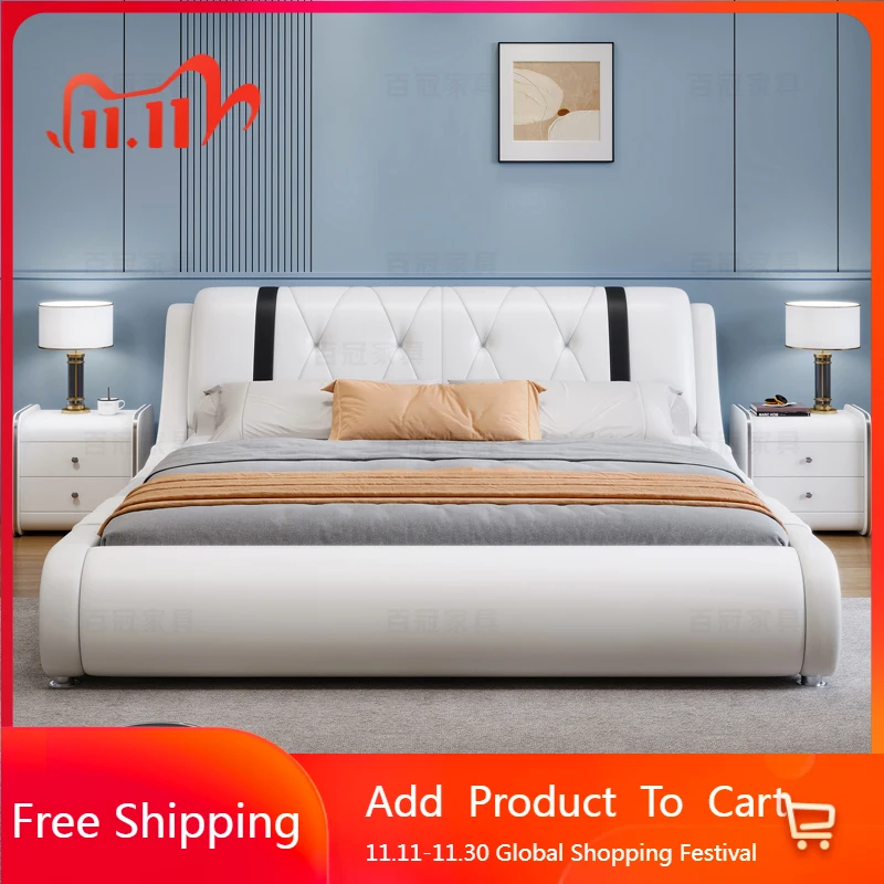 

European Beauty Bed Double Bedroom Massage Design Girls Bed Luxury King Size Wooden Sun Letto Matrimoniale Trendy Furniture