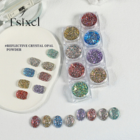 FSIXCL 8 Color Crystal Flakes Nail Art Opal Powder Sparkle Glitter for Nails Decoratioin DIY Professional Manicure Fairy Powders