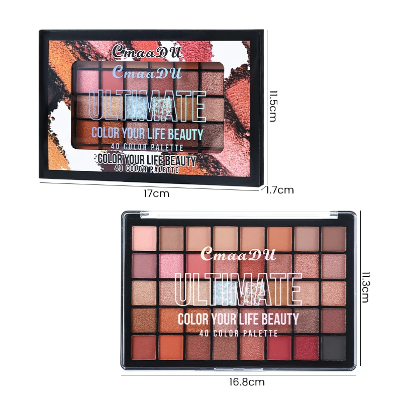 40색 아이섀도우 팔레트 글리터, 펄센트, 매트 어스 컬러, 핑크, 고급 화장품, 아름다운 아이 메이크업 만들기, 메이크업 팔레트