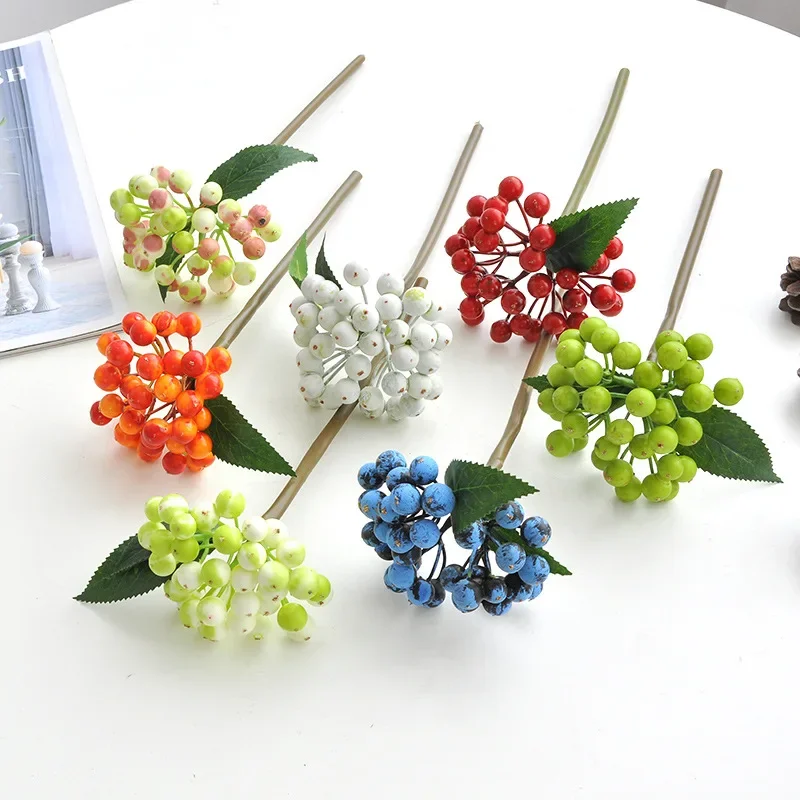 

5 шт., искусственные ягоды из пенопласта, короткая ветка, рождественские украшения, черника, фрукты, искусственные цветы, свадебная вечеринка, домашний декор, цветочный