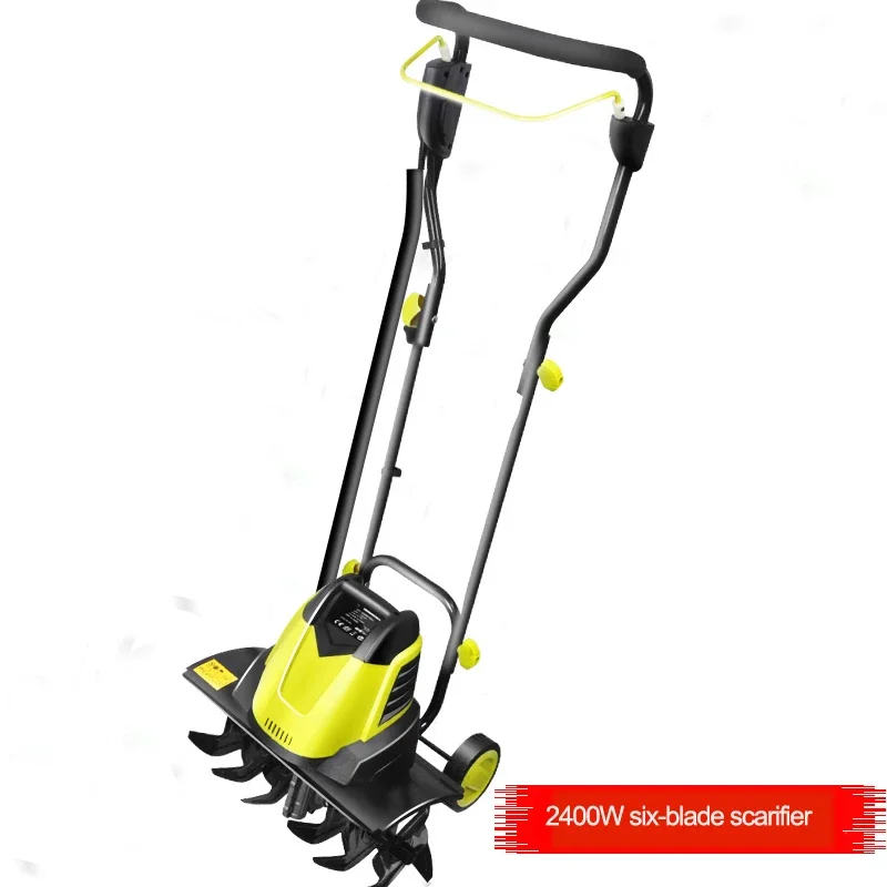 Electric Scarifier Small Garden Rotary Tiller Multifunction Plowing Bulldozer 2400W Household Weeding Digging Soil Plow Machine