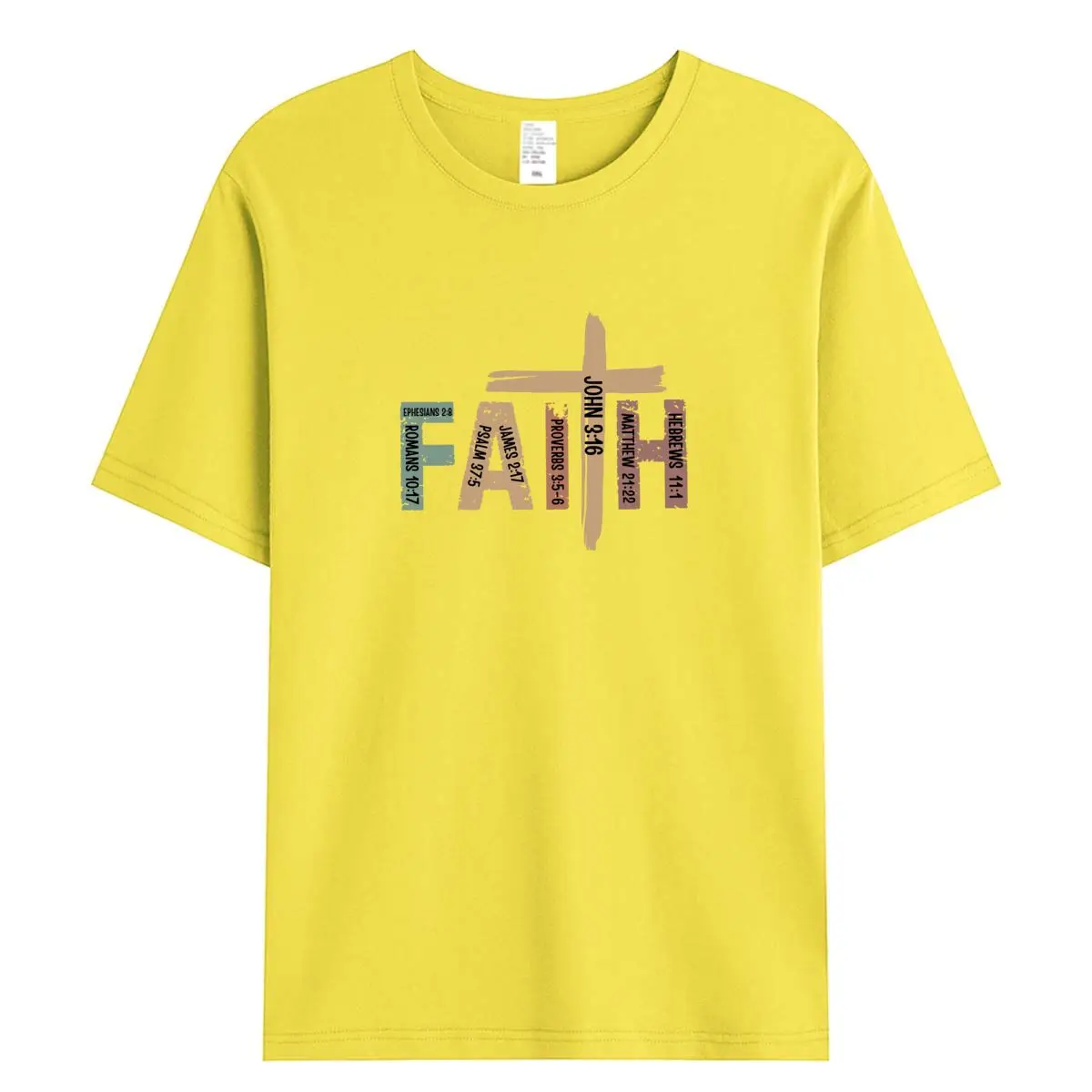 Camisetas de verano para mujer, Camiseta 100% de algodón, nueva camiseta gráfica de fe 2026, camiseta de manga corta para mujer, ropa para mujer, Tops de gran tamaño