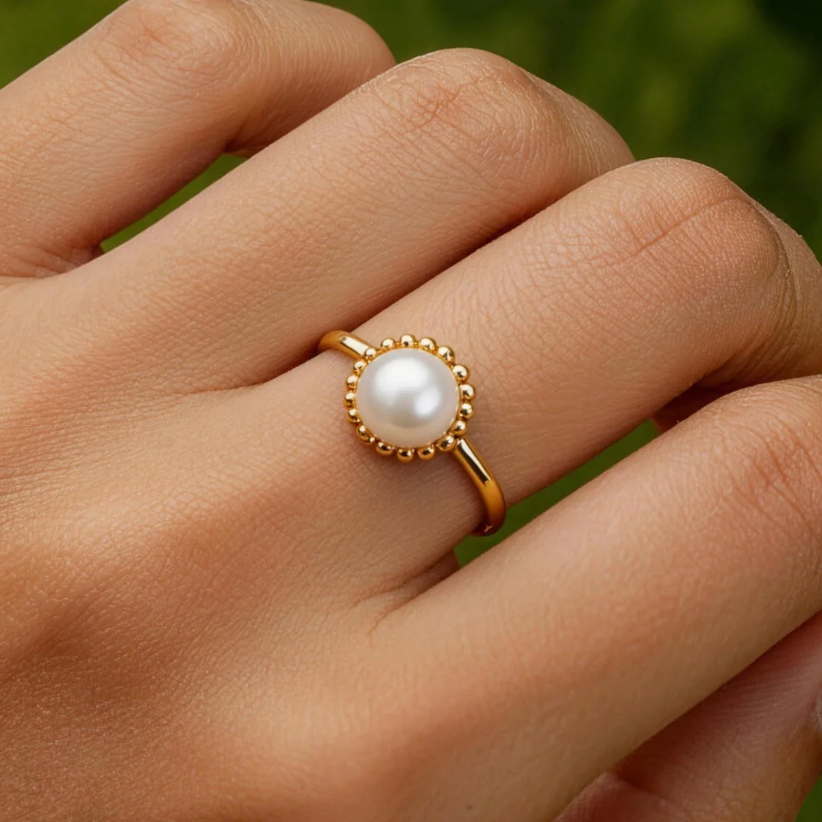 Elegante Perlenringe für Frauen, goldfarben, Edelstahl, Perlenring, Hochzeit, Party, ästhetischer Schmuck, Geschenk