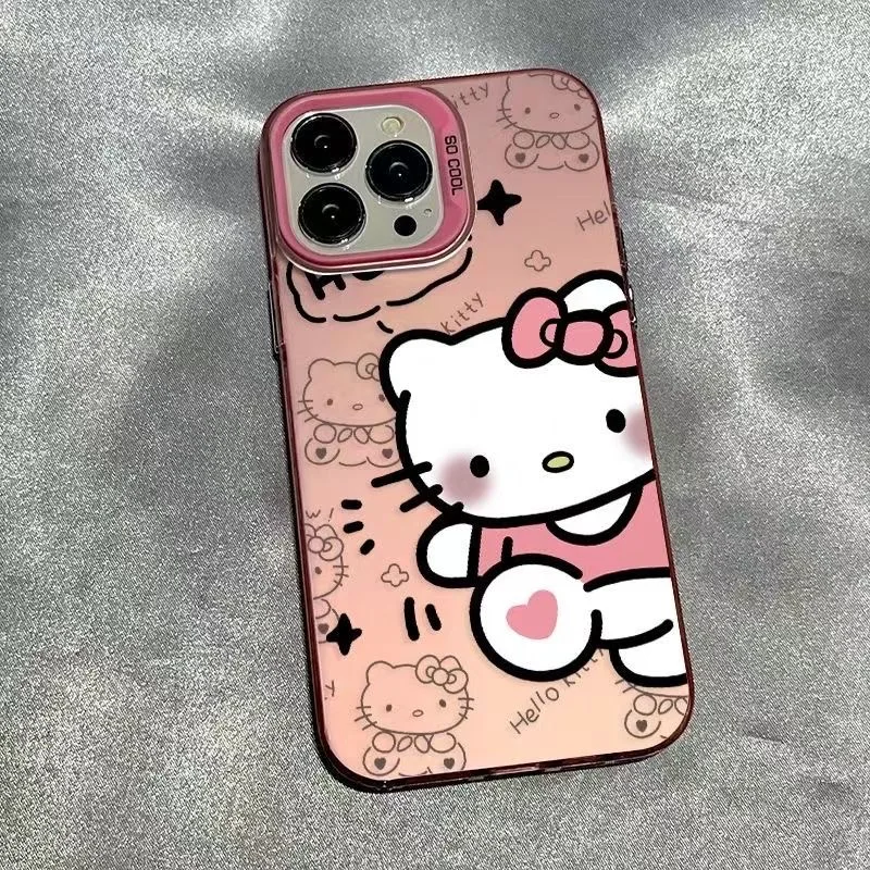 For Huawei Pura 70 P60 Pro P30 Nova 12i 11 SE 9 Hello Kitty Lens Circle Candy Skin Hard Phone Case for Honor X7A X8 X9B 90 Lite