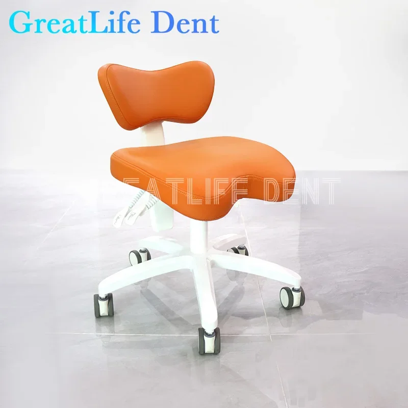 GreatLife-taburete Dental de cuero Pu ergonómico, reposabrazos de lujo, colorido, altura ajustable, rueda giratoria de elevación, silla de dentista