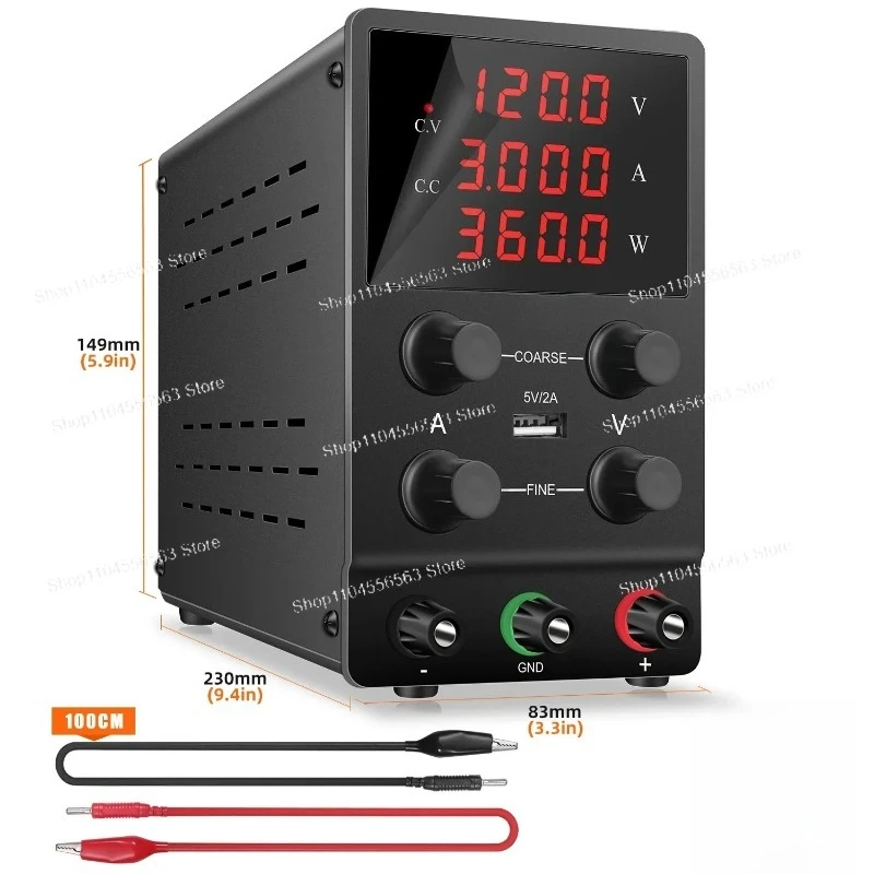 SPS1203 120V 3A DC Regulated Power Source: LED Display Digital Adjustable Bench Power Supply