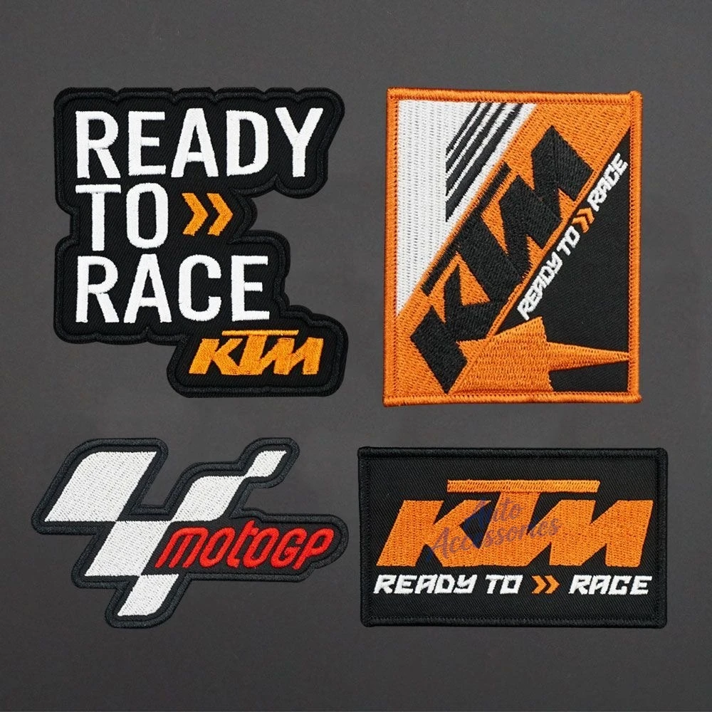 Parche de tela bordado con logo de motocicleta, calcomanía para ropa y parche con presilla para KTM Duke ADV SW RC 125 200 390 690 790 990 1190