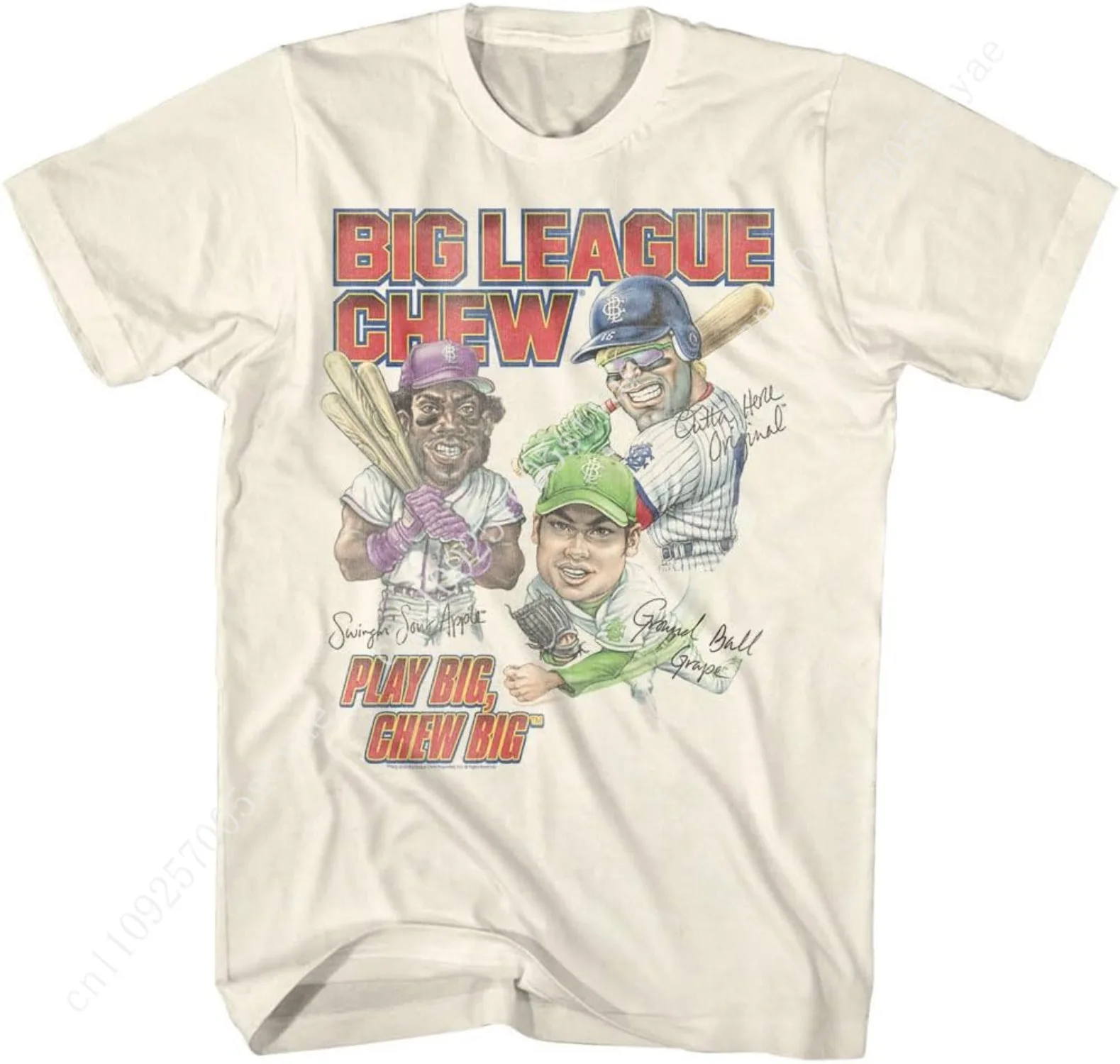 

Big League Chew Play Big Chew Big Adult Short Sleeve T Shirt Vintage Style 80s Baseball Gum Graphic Tees