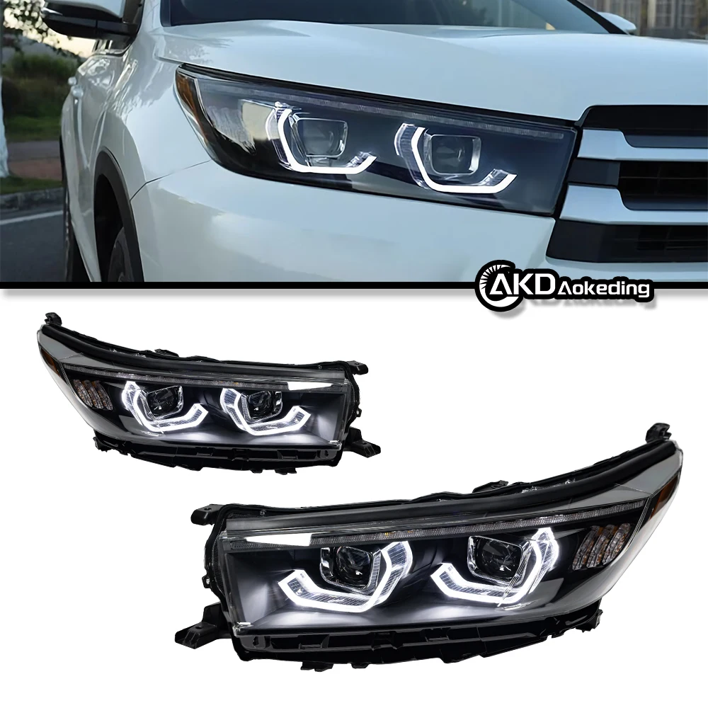 

Auto Parts For Toyota Highlander Headlights 2018-2021 latest Styling LED Daytime Lights Dual Projector Car Accesorios Modified