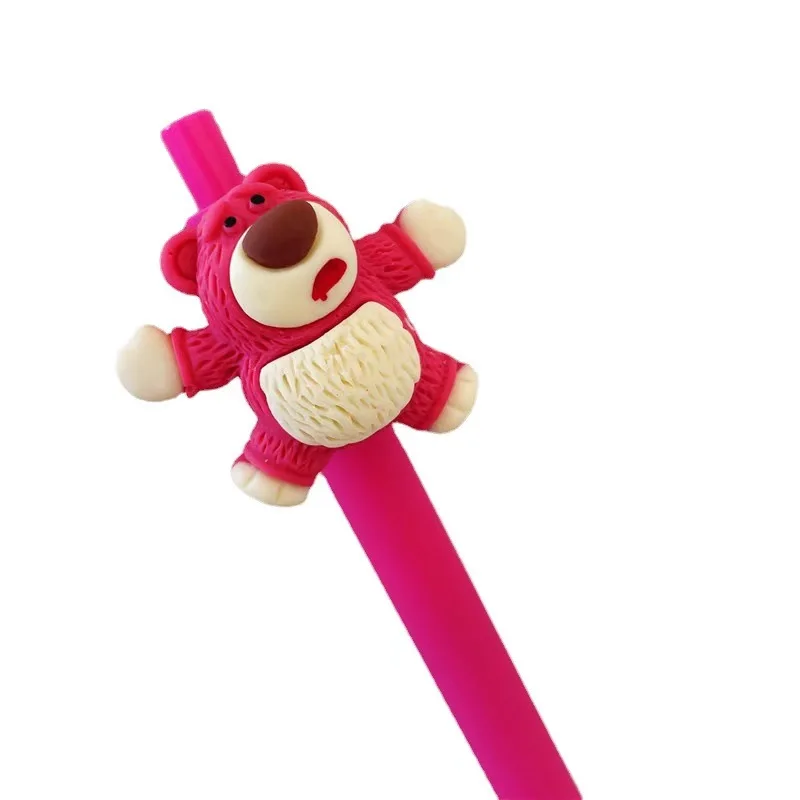 Cartoon Lotso press bullet signature writing office pen black cute Lotso girly heart good-looking gel pen learning stationery