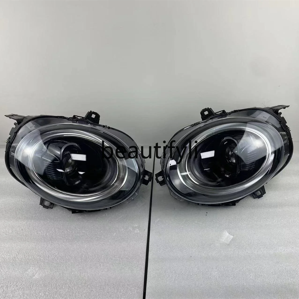 High-end original white background and black background LED full round headlights