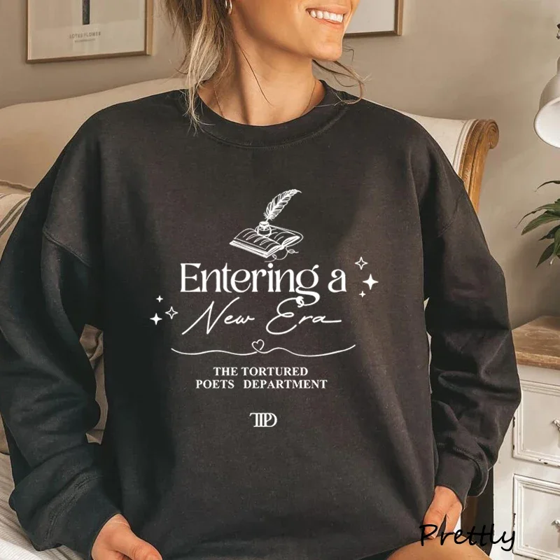 Entering A New Era Round Neck Sweatshirt The Tortured Poets Department Pullover Long Sleeve Women\'s Clothing TTPD TS11 Hoodie