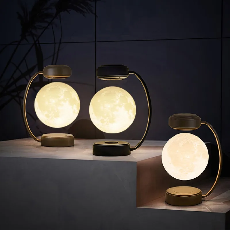 Levitating Moon Lamp,Floating in Air Freely with 3D Printing Moon Lamp for Unique Gifts Room Decor,Night Light,Office Desk Toys