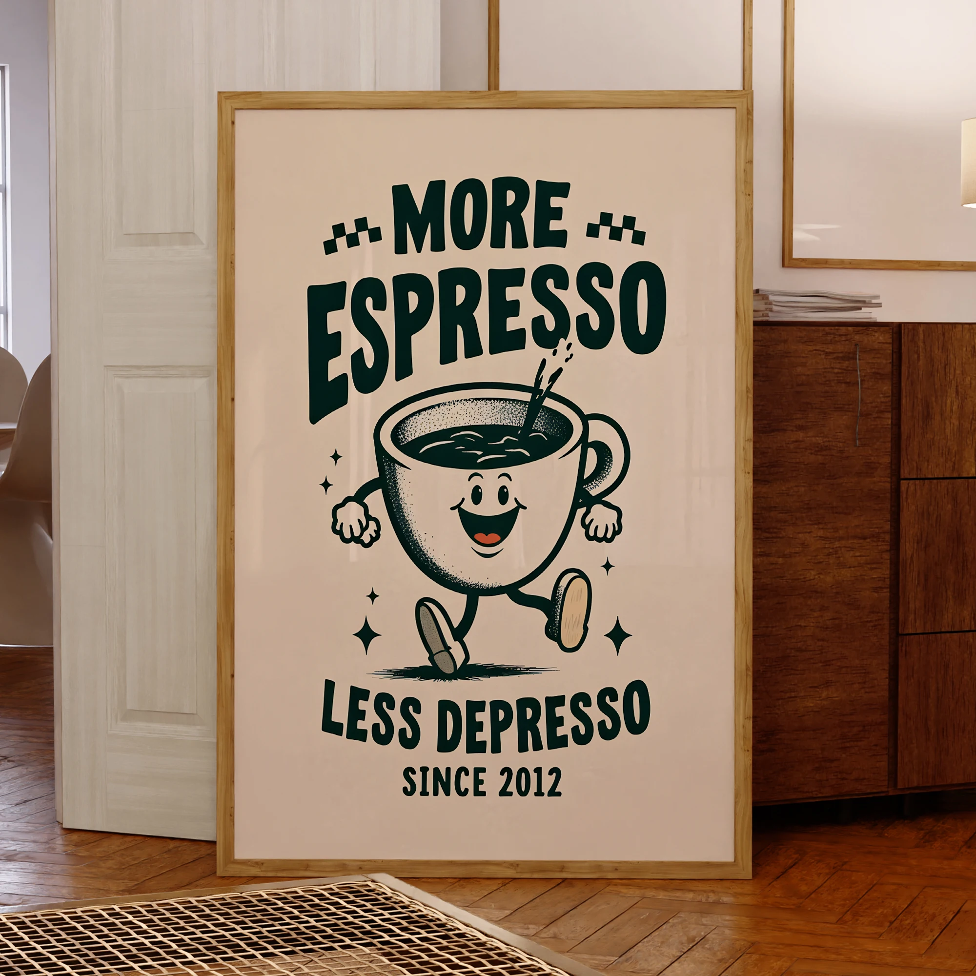 Moderne Mehr Espresso Weniger Depresso Zitate Kaffee Shop Wand Kunstdrucke Leinwand Malerei Poster Bild Für Wohnzimmer Wohnkultur