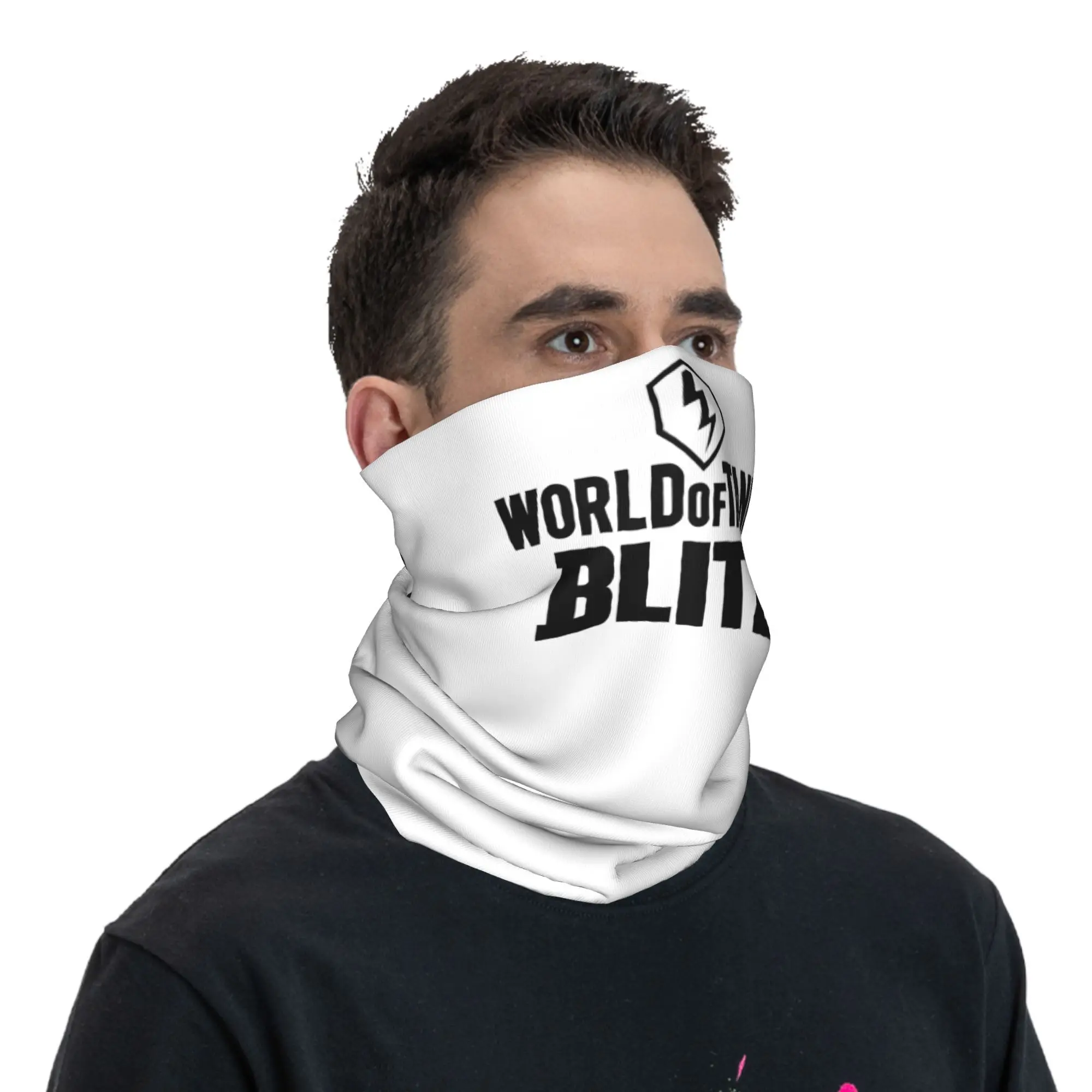 World of Tanks Blitz Logo Bandana غطاء الرقبة المطبوع التفاف وشاح متعدد الوظائف عقال الجري للرجال النساء الكبار تنفس