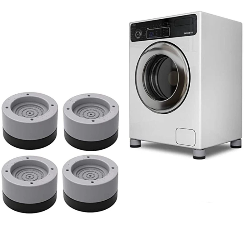 Almohadillas antivibración para lavadora, 4 piezas, antivibración alfombrilla de goma, Universal, reducción de ruido, Base de pie de elevación para muebles
