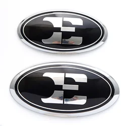 2pcs Chrome Black E Logo Emblem Front Hood Rear Trunk Lid for Optima K5 Forte Rio Stinger Car Accessories Stickers