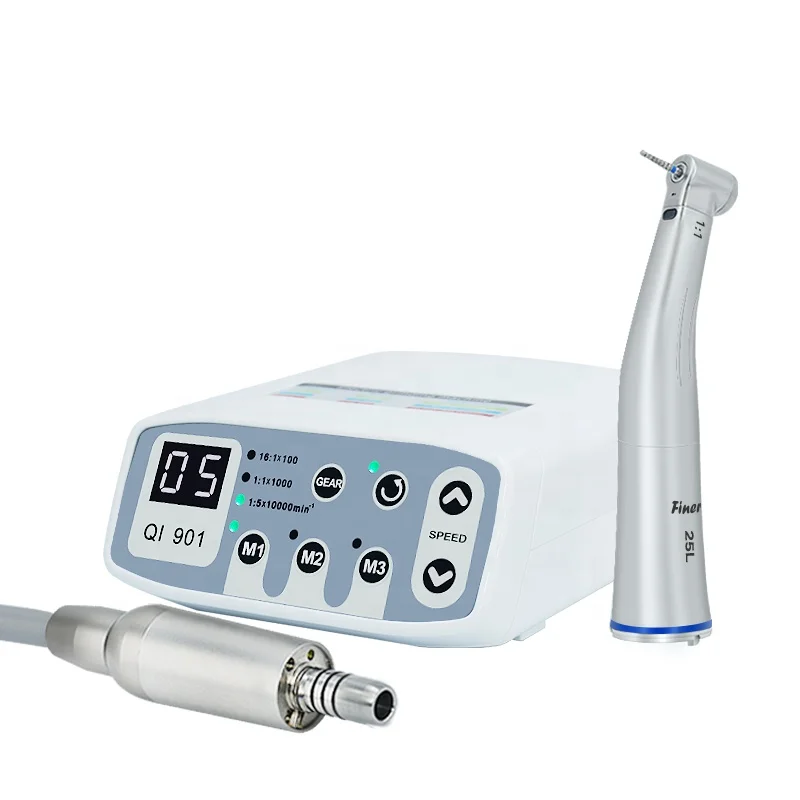 De ntal handpiece electric motor with 1:1 contra angle handpiece De ntal electric motor unit