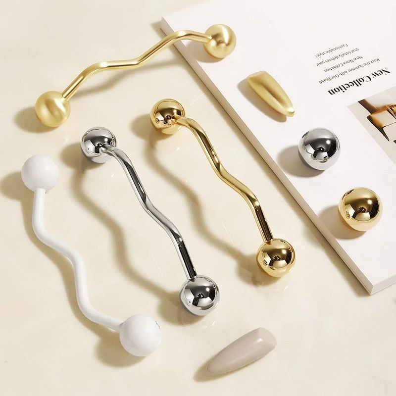 French Style Zinc Alloy Wardrobe Door Handle Modern Simple gold Matte Copper Color Drawer Single Hole Cabinet Solid Handle
