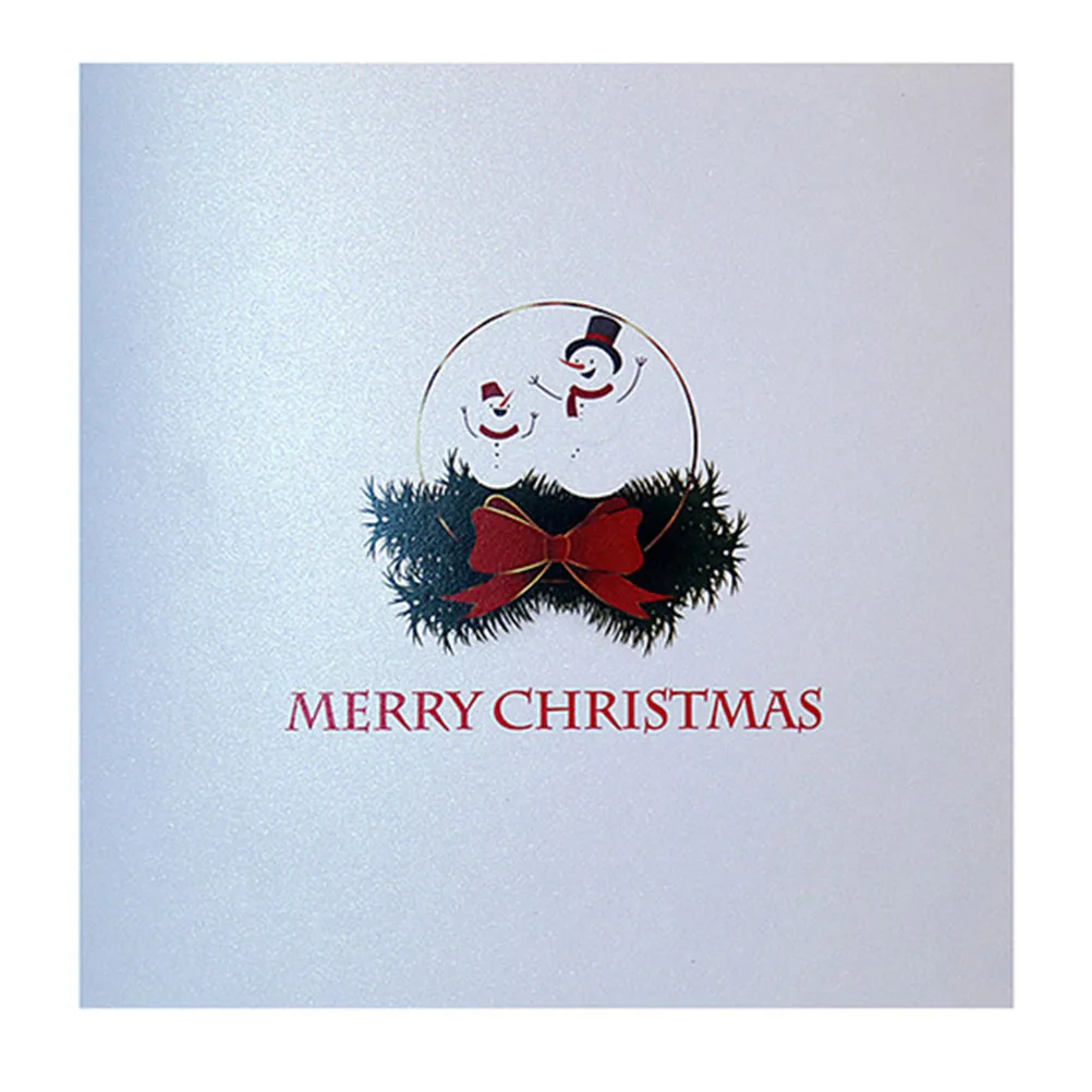 

2 Pcs Christmas Tree Deer Greeting Card Holiday Cards 3D Party Three-dimensional